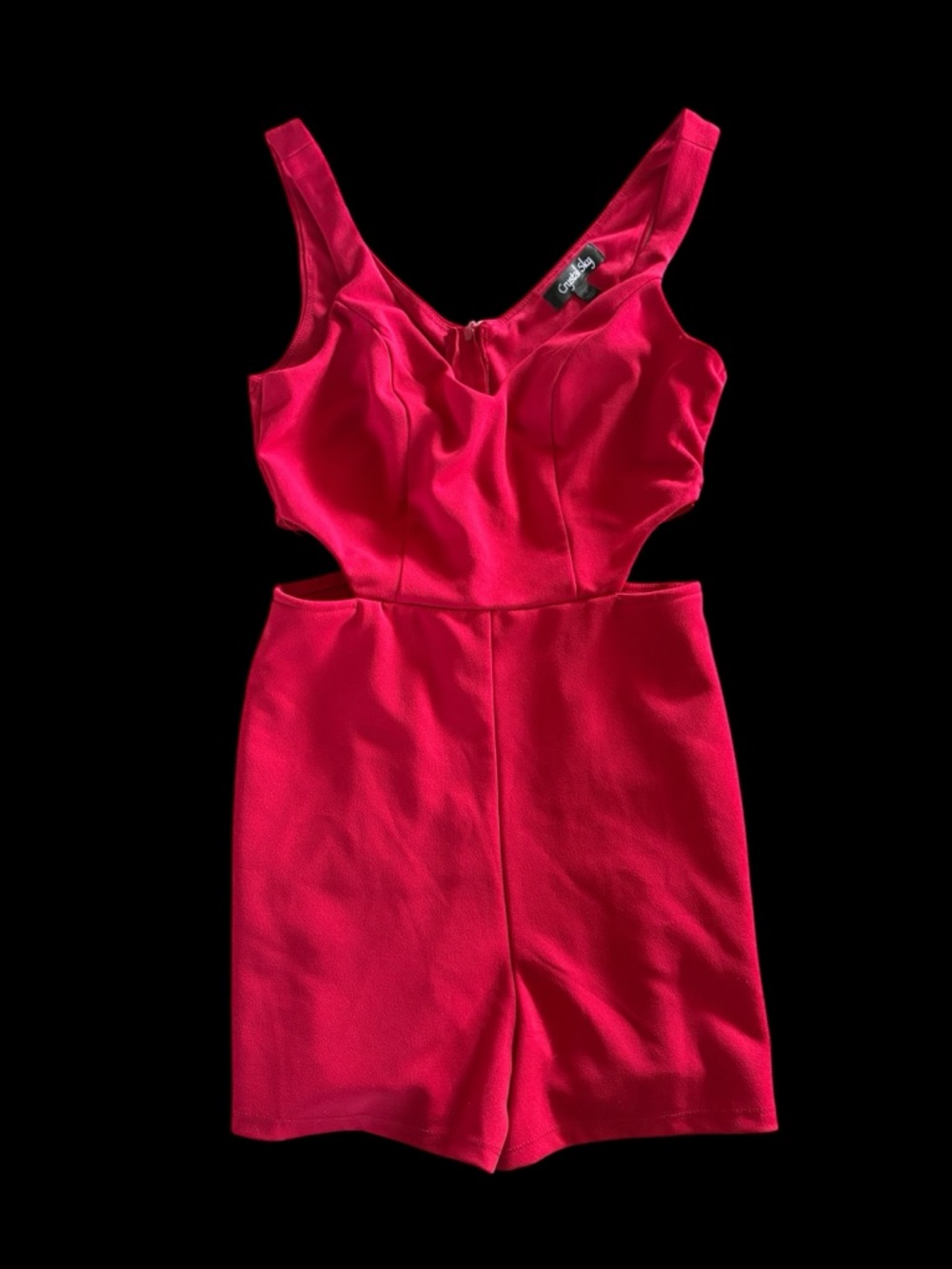 Crystal Sky Red Sleeveless Romper